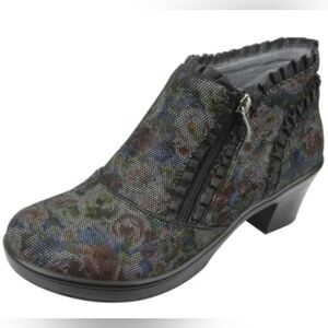 Alegria Hannah Multi Dot Floral Ruffle Cottagecore Granny Victorian Booties 38